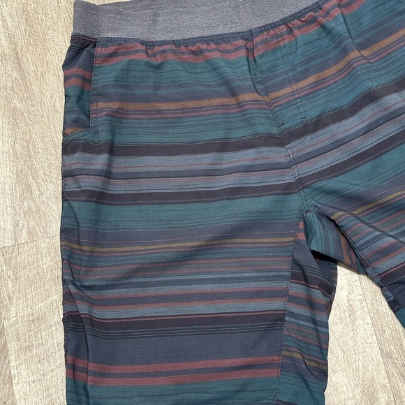 Men's PrAna XXL 2XL Swim Shorts Ground Speed Hybrid Striped Elastic Waist - Picture 7 of 11